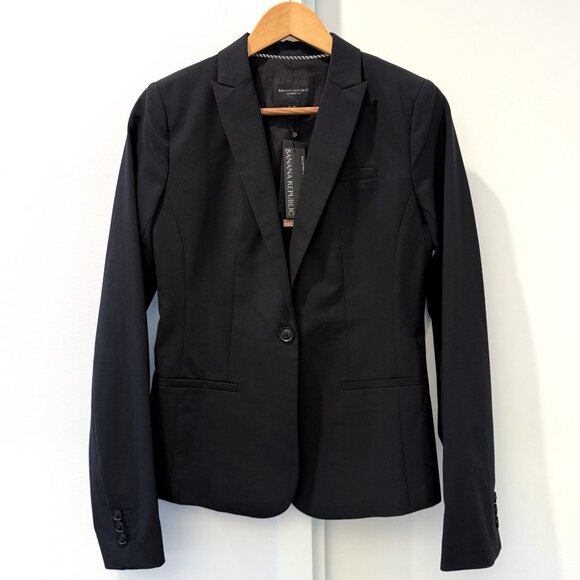Banana Republic Classic Fit Blazer 2 Tall Washable Italian Wool Suit Jacket 2T - Picture 1 of 16
